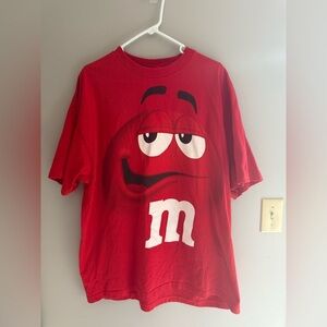 M&Ms Red Candy T Shirt SZ 2XL Y2K Short Sleeve 100% Cotton Costume Unisex Casual